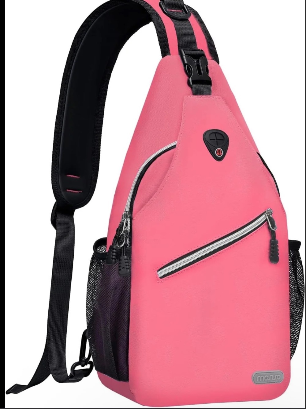 Mosiso pink black sling crossbody backpack